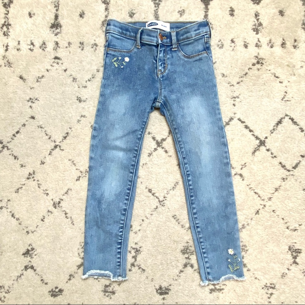 Old Navy girls skinny ballerina jeans raw hem